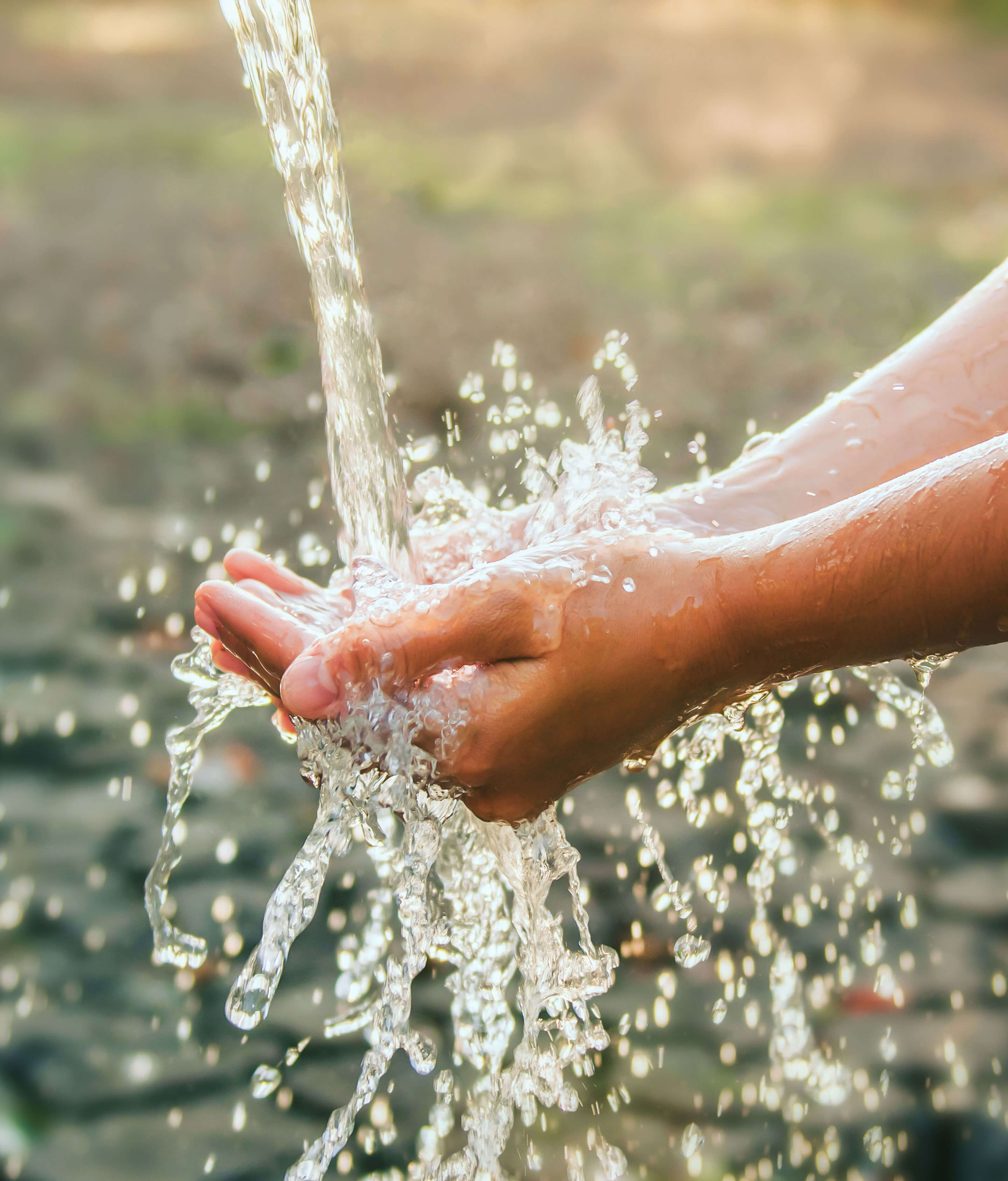 Water being poured into hands